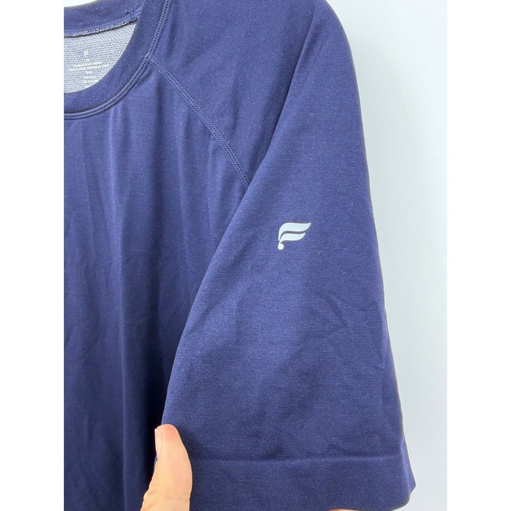Fabletics Training day T-Shirt Mens XXL Navy Blue Mesh Performance Short Sleeve - Picture 3 of 6